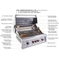 Barbecue Gaz Encastrable Ruby Ir 4 Feux - 91cm - Sunstone 11 Barbecue Gaz Encastrable Ruby Ir 4 Feux - 91cm - Sunstone -Barbecue Soldes Boutique barbecue gaz encastrable ruby ir 4 feux 91cm sunstone 1