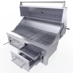Barbecue Encastrable Hybride Charbon De Bois & Gaz 42" - 106cm - SUNSTONE -Barbecue Soldes Boutique barbecue hybride gaz charbon de bois 76cm 10