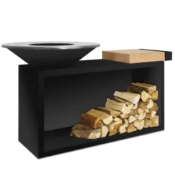 Brasero OFYR Island Black 85 Bois Teck