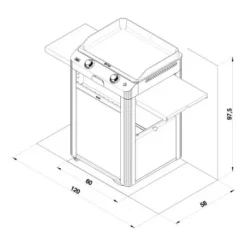 Chariot Plancha Fusion 60 Gris Cargo 2024 - ENO -Barbecue Soldes Boutique chariot ferme 2022 pour plancha fusion 60 gris cargo eno 5