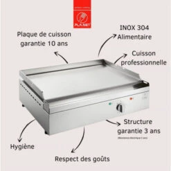 Plancha Elec PLANET Chef 55 Plaque Lisse (Réf. 240005) -Barbecue Soldes Boutique plancha elec planet chef 55 plaque lisse ref 240005 2