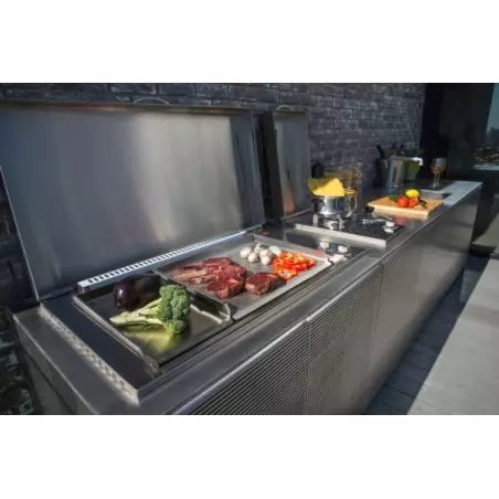 Plancha Gaz Encastrable Oasi 55 Cm Inox Plaque Lisse + Couvercle - PLANET 5 Plancha Gaz Encastrable Oasi 55 Cm Inox Plaque Lisse + Couvercle - PLANET – Image 3