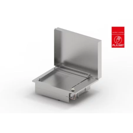 Plancha Gaz Encastrable Oasi 55 Cm Inox Plaque Lisse-Rainuree + Couvercle - PLANET 5 Plancha Gaz Encastrable Oasi 55 Cm Inox Plaque Lisse-Rainuree + Couvercle - PLANET – Image 3