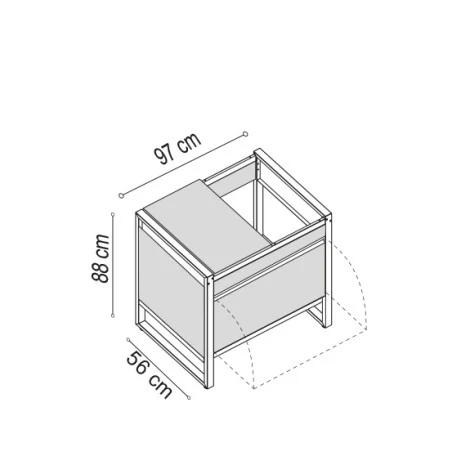 Table Oasi 97 + Evier Encastré Et Mitigeur Pliable - PLANET 4 Table Oasi 97 + Evier Encastré Et Mitigeur Pliable - PLANET – Image 2